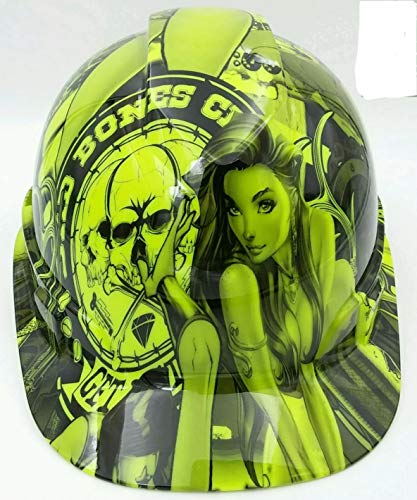 Wet Works Imaging Customized Pyramex Cap Style Green Bad Bones Club Hard Hat with Ratcheting Suspension