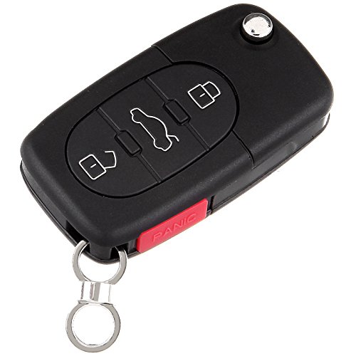 SCITOO Key Fob Keyless Entry Remote Shell Case & Pad 1X Replacement fit for Audi TTA4 A6 A8 S4 S6 S8 Cabriolet allroad 4D0837231P-1 No Chip