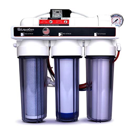 Hydroponic (Plant Growth) – High-Efficiency Permeate Pumped Reverse Osmosis Water Filter System for Low Water Pressure Homes | 150 GPD Membrane Capacity