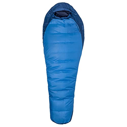 Marmot Men’s Trestles 15° Sleeping Bag | Insulated, Water-Resistant, Left-Zip, Cobalt Blue/Blue Night