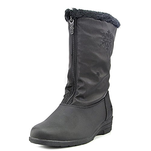 totes Women’s Cold Weather Boots Nicole Waterproof Insulated Soft & Warm Fur-Lined for Ladies Snow, Black Wide Calf, 9