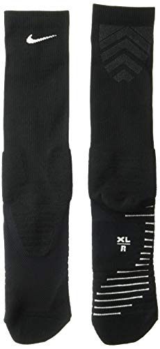 NIKE Unisex Vapor Crew Socks (1 Pair), Black/White, Large