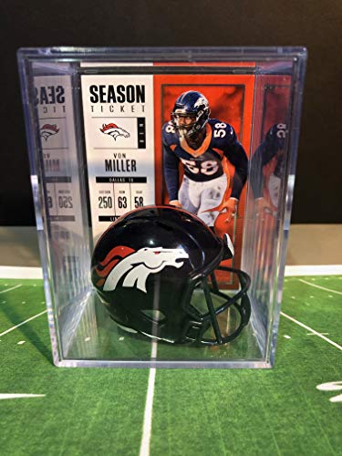 Denver NFL Helmet Shadowbox w/Von Miller card