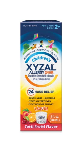 Xyzal Children’s Oral Solution, 5 fl. oz., 24-Hour Allergy Relief for Kids, Tutti Frutti Flavor