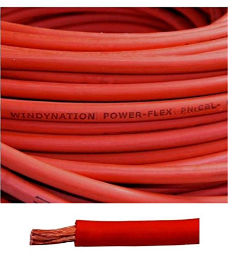 6 Gauge 6 AWG 25 Feet Red Welding Battery Pure Copper Flexible Cable Wire – Car, Inverter, RV, Solar by WindyNation