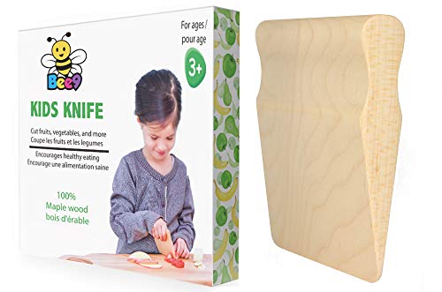 Bee9 Maple Wood Kids Knife, Kitchen Tool for Toddler and Kids Cooking. Toddler Knife / Montessori Kitchen.