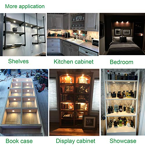 AIBOO LED Under Cabinet Lighting Kit 4 Packs of 12V Puck Lights with RF Dimmable Wireless RF Remote Control for Kitchen Counter Accent Lighting(Daylight White) | The Storepaperoomates Retail Market - Fast Affordable Shopping
