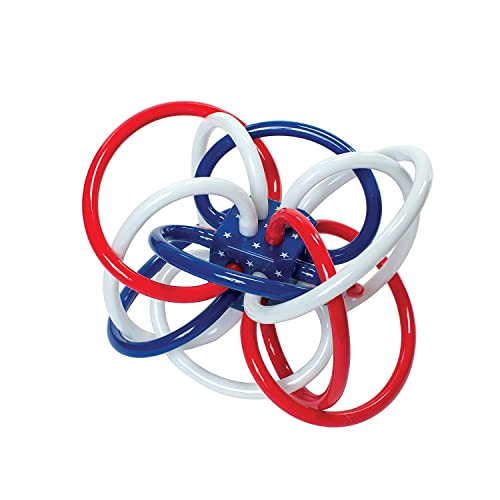 Manhattan Toy Red, White, and Blue Winkel Rattle and Teether Baby Toy