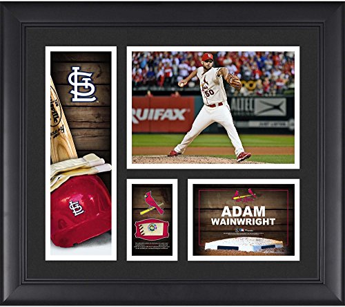 Adam Wainwright St. Louis Cardinals Framed 15″ x 17″ Player Collage with a Piece of Game-Used Ball – MLB Player Plaques and Collages