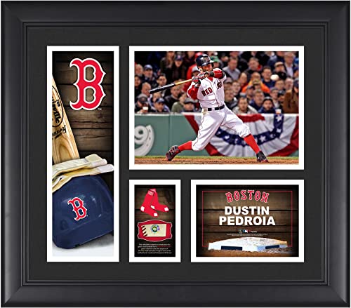 Dustin Pedroia Boston Red Sox Framed 15″ x 17″ Player Collage with a Piece of Game-Used Ball – MLB Player Plaques and Collages