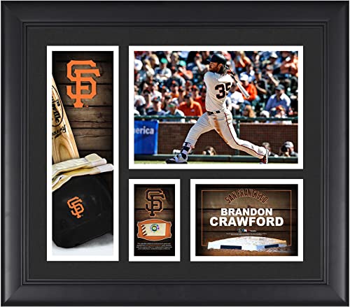 Brandon Crawford San Francisco Giants Framed 15″ x 17″ Player Collage with a Piece of Game-Used Ball – MLB Player Plaques and Collages