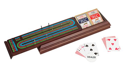 Royal Cribbage Board with Cards, Pegs and Dealer Button