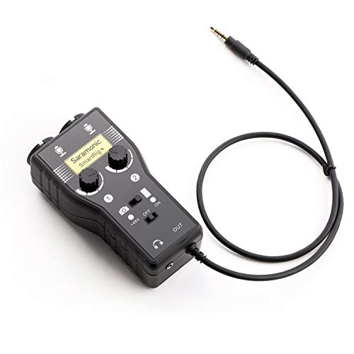 Saramonic SmartRig+ 2-Channel XLR/3.5mm Microphone Audio Mixer with Phantom Power Preamp & Guitar Interface for DSLR Cameras, Camcorders, iPhone, iPad, iPod, and Android Smartphones, Black