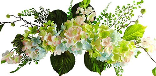 26 inches Hydrangea Swag for Wedding Party Home Garden, Wedding Arch Garden Wall Decoration, Weddings, Blue Pink
