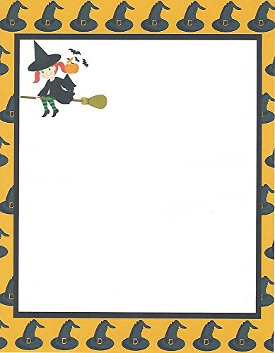 Halloween Flying Girl Witch Stationery Printer Paper 26 Sheets