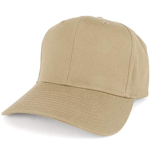 Armycrew Adjustable Solid Color Plain Cotton Polyester Blank Snapback Baseball Style Cap – Khaki