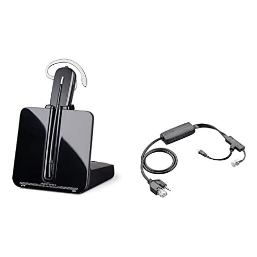 Polycom Compatible Plantronics CS540 VoIP Wireless Headset Bundle with Electronic Remote Answer|End and Ring alert (EHS) for IP 335 430 450 550 560 650 670 | VVX 300 310 400 410 500 600 1500