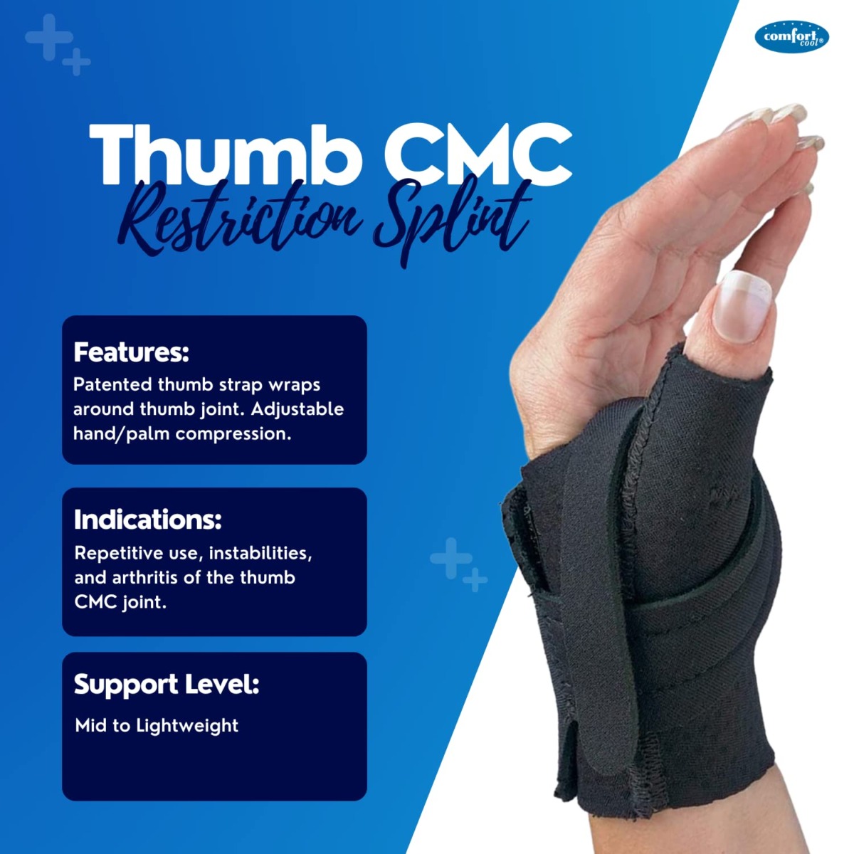 Comfort Cool Thumb CMC Restriction Splint, Left Medium Plus 7-7/8″ to 8-1/4″ | The Storepaperoomates Retail Market - Fast Affordable Shopping