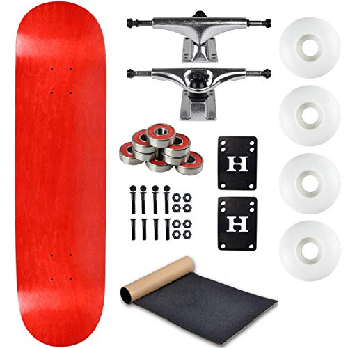 Moose Complete Skateboard Stain Red 8.5″ with Silver Trucks and White Wheels