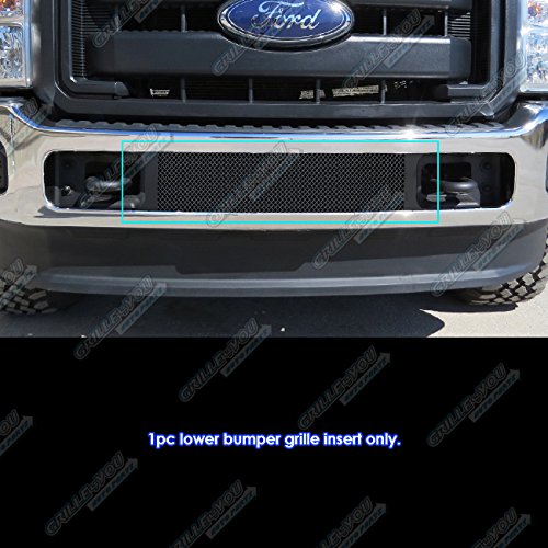 APS Compatible with Ford F250 F-350 F-450 F-550 SD 2011-2016 Lower Bumper Stainless Steel Black Mesh Grille Insert F76829G
