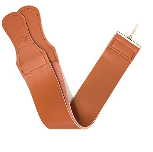 G.B.S Straight Razor Leather Strop Sharpening Strap 2.5″ X 23.5″ Grain Cowhide- Dual Straps Swivel for Sharpening Razor, Knifes & Kitchen Cutlery Clip, Keeps Your Blade Sharp