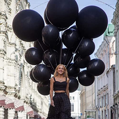 5pcs Large Black Balloons Jumbo 36 Inch Big Black Balloons Giant Latex Balloons for Wedding Birthday Gender Reveal Party New Year’s Day Decorations