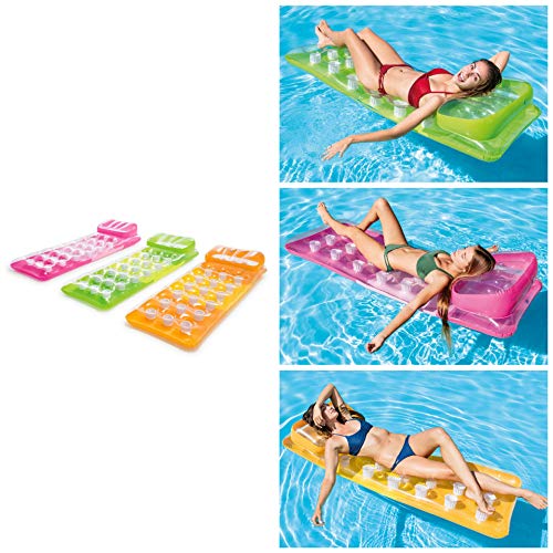 18-Pocket Fashion Pool Lounge – Inflatable Pool Float – Colors May Vary