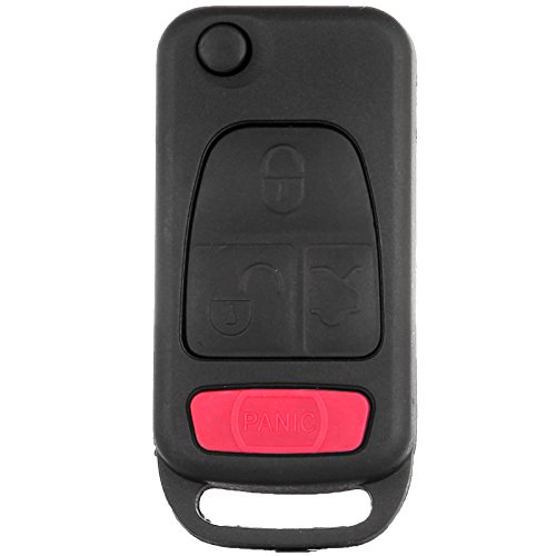 SCITOO 1X 4 Button Uncut Key Fob Keyless Entry Remote SHELL CASE & Pad fit for Mercedes-Benz AMG SL600 AMG S500 SLK230 SLK32 ML430 94-05 (NCZMB1K 267102334)