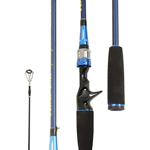 Entsport 2-Piece Casting Rod Graphite Portable Baitcast Rod Inshore Baitcasting Fishing Rod Freshwater Baitcaster Rod Baitcaster (8-20-Pound Test) 7′ Medium Heavy