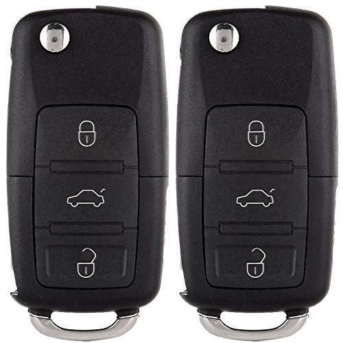 SCITOO 2X Flip Key Fob Shell Keyless Entry Remote Case fits for Volkswagen for Beetle CC for Eos NBG735868T HLO1J0959753AM