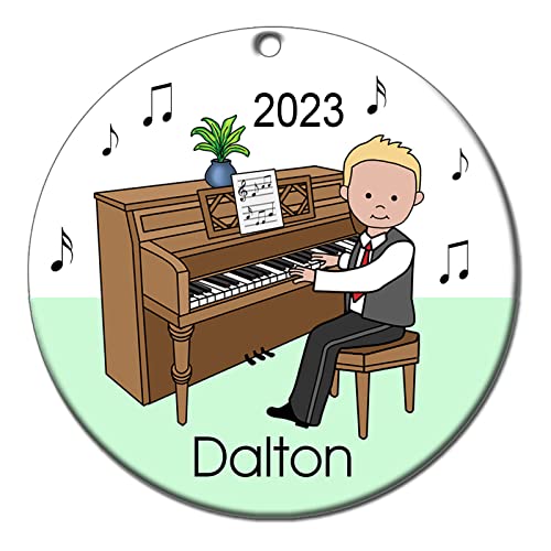 Piano Recital Personalized Ornament – Blonde Haired Boy