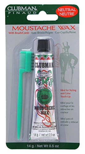 Clubman Moustwax with Brush, White (Neutral)