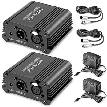 Neewer 1- Channel 48V Phantom Power Supply Black with Adapter and XLR Male to XLR Female Cable (2 Pack) | The Storepaperoomates Retail Market - Fast Affordable Shopping