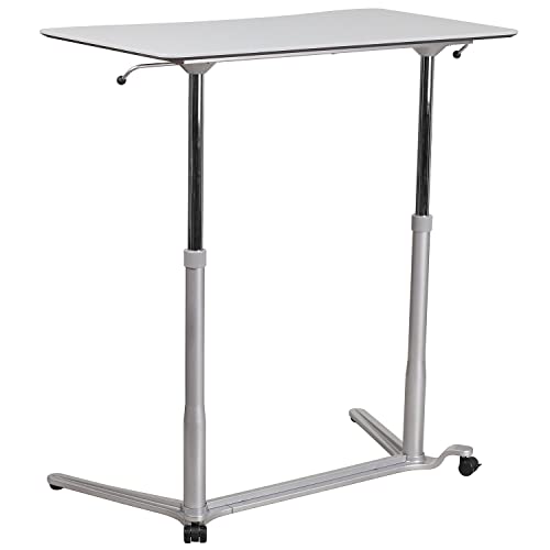 Flash Furniture Sit-Down, Stand-Up Light Gray Computer Ergonomic Desk with 37.375”W Top (Adjustable Range 29” – 40.75”) | The Storepaperoomates Retail Market - Fast Affordable Shopping