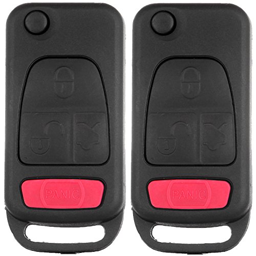 ECCPP Replacement for 2 Replacement Keyless 4 Buttons Uncut Blank for Smart Key Shell Case Fob For Mercedes Benz ML350 430 500 320 ML55 AMG No Chip (only key shell)