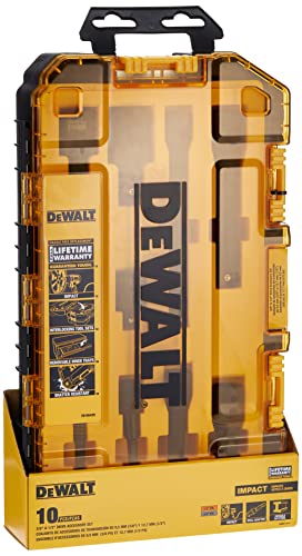 DEWALT Socket Set, Metric, 10-Piece, 3/8″ and 1/2″ Drive, with Impact Extensions (DWMT74741)