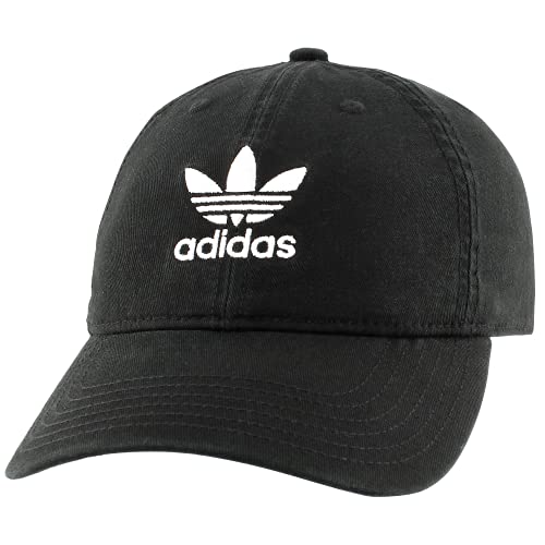 adidas Originals Women’s Relaxed Fit Adjustable Strapback Cap, Black/White, One Size
