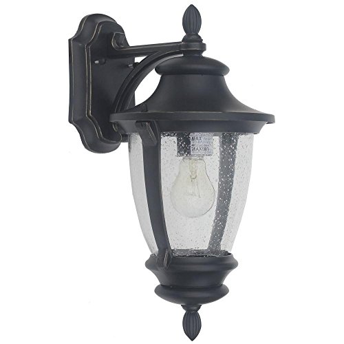 Home Decorators Collection Wilkerson 1-Light Black Outdoor Wall Mount