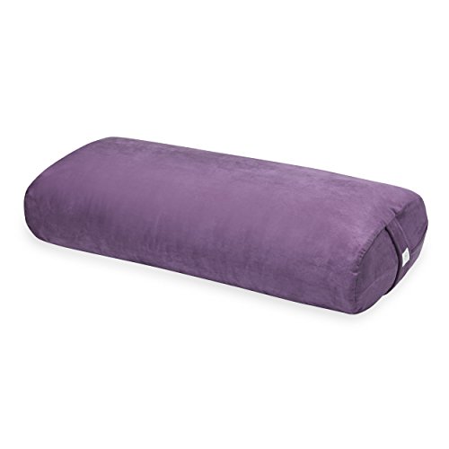Gaiam Yoga Bolster Long Meditation Pillow Cushion for Restorative Yoga & Sitting on Floor, Purple