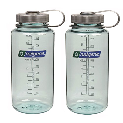 Nalgene 32oz Tritan Widemouth Water Bottles, Set of 2 Seafoam Water Bottles