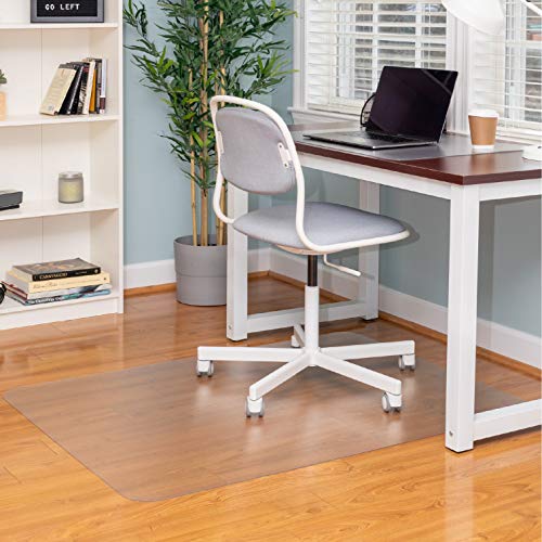 Ilyapa Office Chair Mat for Hard Floors 36″ x 48″ Heavy Duty Clear, PVC Chair Mat for Hardwood and Tile Floors, Protective Floor Mat for Home or Office