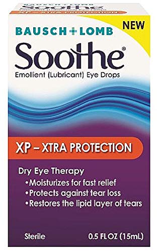 Bausch & Lomb Soothe XP Emollient Lubricant Eye Drops Xtra Protection with Restoryl 0.50 oz (Pack of 3)