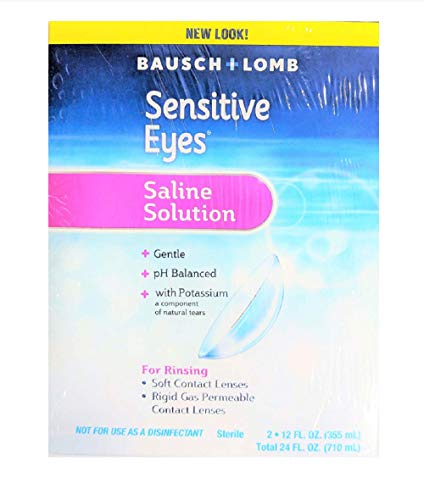 Bausch And Lomb Sensitive Eyes Plus Saline Solution, Twin Pack – 24 Oz (pack of 3)