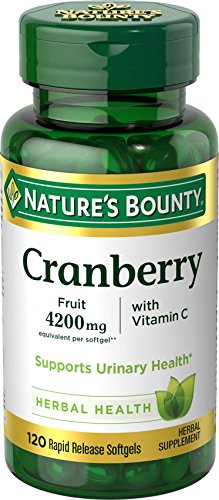 Nature’s Bounty Cranberry Fruit 4200 mg, Plus Vitamin C Softgels, 120 ea (Pack of 4)