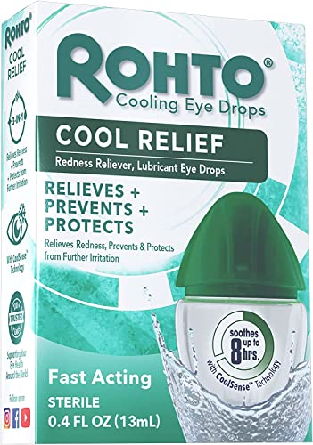 Rohto Cool Cooling Eye Drops, Dual Action, 0.4 Ounces each (Pack of 7)