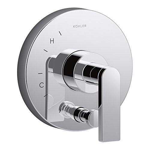Kohler K-T73117-4-CP T73117-4-CP Composed Trim with Diverter and Lever Handle for Rite-Temp Pressure Balancing, Valve Not Included, Polished Chrome
