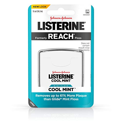 Listerine Dental Floss, Cool Mint 55 yds (Pack of 4)