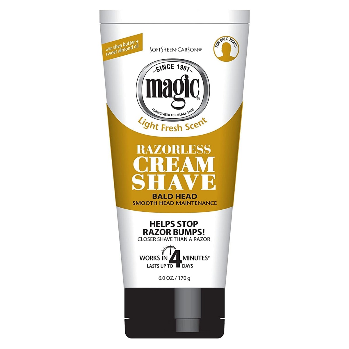 Magic Shave Razorless Cream Shave, Bald Head Smooth Head Maintenance, Light Fresh Scent 6 oz (170 g) by AB | The Storepaperoomates Retail Market - Fast Affordable Shopping