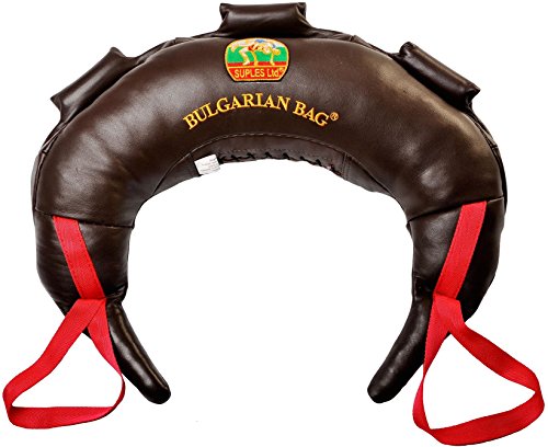 Bulgarian Bag – Genuine Leather (30 lb.) (Fitness, Crossfit, Wrestling, Judo, Grappling, Functional Training, MMA, Sandbag), Medium