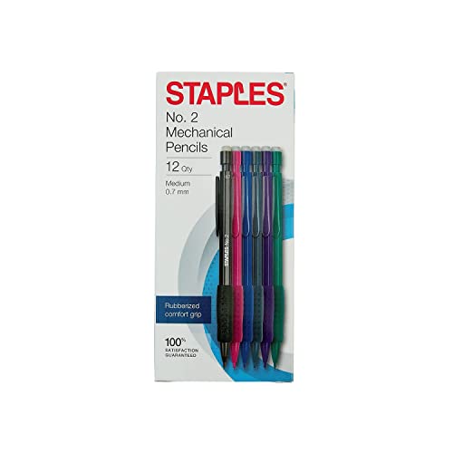 Staples No.2 Mechanical Pencils, Medium 0.7 mm (12 Qty)